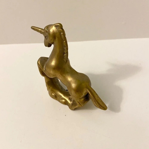 Vintage Brass Unicorn Collectible Figurine  2.5 Inch Size Figure Mystical - Picture 11 of 15